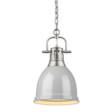 Golden 3602-S PW-GY - Yep by Golden Lighting Duncan 1-light Pendant in Pewter and Gray shade
